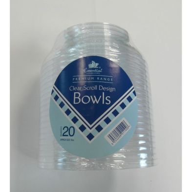 See more information about the Essential Round Scroll Design Bowl Clear Plastic 10 oz (20 Pack)